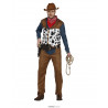 COSTUME CARNEVALE COWBOY UOMO TG.L VESTITO DA MANDRIANO WESTERN RODEO MAGLIETTA CON GILET PANTALONI CINTURA NO ACCESSORI