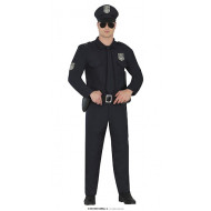 COSTUME CARNEVALE POLIZIOTTO TG L 52/54 UNIFORME COMPLETA CAPPELLO CAMICIA C/CRAVATTA CINTURA E PANTALONI NO ACCESSORI