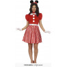 COSTUME TOPOLINA TG.S 40/42 VESTITO CARNEVALE DA TOPINA SEXI CON CINTURA E CERCHIETTO CON ORECCHIE MINNIE NO ACCESSORI