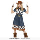 COSTUME COWGIRL CAWBOY DONNA 7/9 ANNI VESTITO GILET E CAPPELLO PER TRAVESTIMENTI DI CARNEVALE A TEMA WESTERN NO ACCESSOR
