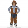 COSTUME CARNEVALE COWBOY 3/4 ANNI VESTITO DA MANDRIANO WESTERN RODEO CAMICIA CON GILET E COPRIPANTALONI NO ACCESSORI