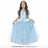 COSTUME CARNEVALE PRINCIPESSA AZZURRA 3/4 ANNI VESTITO PRINCIPESSA CELESTIALE DELLE NEVI ABITO A TEMA FIABE NO ACCESSORI