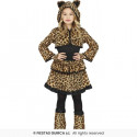 COSTUME CARNEVALE BAMBINA LEOPARDO 7/9ANNI VESTITO COMPLETO GIACCA C/CAPPUCCIO CAMICIA GUANTI SCALDAMUSCOLI NO ACCESSORI