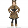 COSTUME CARNEVALE BAMBINA LEOPARDO 7/9ANNI VESTITO COMPLETO GIACCA C/CAPPUCCIO CAMICIA GUANTI SCALDAMUSCOLI NO ACCESSORI