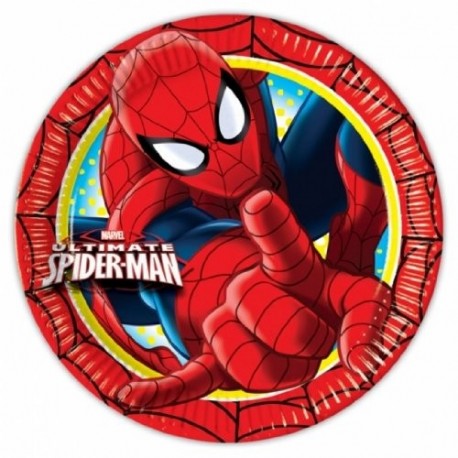 PIATTI CARTA SPIDERMAN MARVEL 8 PZ,CM.19,5 PRODOTTO ORIGINALE