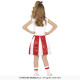 COSTUME CHEERLEADER RAGAZZA POM POM AMERICANA 3/4 ANNI VESTITO BIANCO ROSSO PER TRAVESTIMENTI E SPETTACOLI NO ACCESSORI