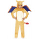 COSTUME CARNEVALE DRAGO DI FUOCO 10/12 ANNI PIGIAMONE VESTITO DRAGON MONOTUTA COMPLETO CAPUCCIO ALI CODA NO ACCESSORI