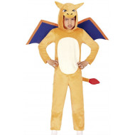 COSTUME CARNEVALE DRAGO DI FUOCO 10/12 ANNI PIGIAMONE VESTITO DRAGON MONOTUTA COMPLETO CAPUCCIO ALI CODA NO ACCESSORI
