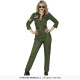 COSTUME PILOTESSA AEREO CACCIA TG.L VESTITO CARNEVALE AVIATORE TUTA PILOTA DA COMBATTIMENTO TOP GUN AMERICA NO ACCESSORI