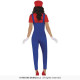 OSTUME CARNEVALE MACCHINISTA DI TRENO DONNA TG 646/48VESTITO COMPLETO TUTA CON MAGLIA E CAPPELLO SUPERMARIA NO ACCESSORI