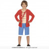 COSTUME PIRATA AVVENTURIERO 7/9 ANNI VESTITO COMPLETO DI CAMICIA CON PETTORINA E PANTALONI A TEMA ONEPIECE NO ACCESSORI