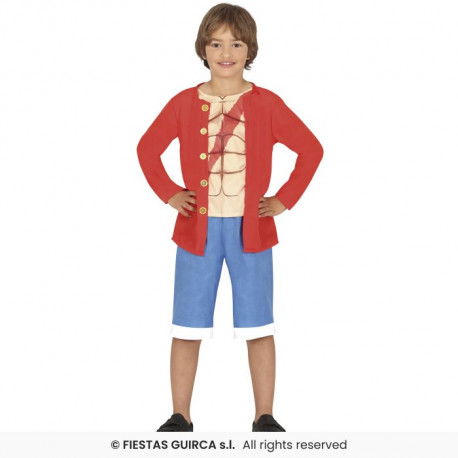 COSTUME PIRATA AVVENTURIERO 10/12ANNI VESTITO COMPLETO DI CAMICIA CON PETTORINA E PANTALONI A TEMA ONEPIECE NO ACCESSORI