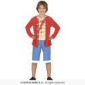 COSTUME PIRATA AVVENTURIERO 10/12ANNI VESTITO COMPLETO DI CAMICIA CON PETTORINA E PANTALONI A TEMA ONEPIECE NO ACCESSORI