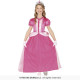 COSTUME CARNEVALE PRINCIPESSA ROSA VESTITO BIMBA 3/4 ANNI ABITO PER TRAVESTIMENTI A TEMA FIABE REGINA BABY NO ACCESSORI