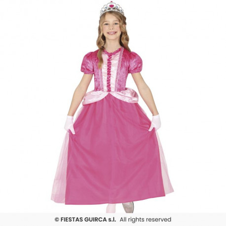 COSTUME CARNEVALE PRINCIPESSA ROSA VESTITO BIMBA 3/4 ANNI ABITO PER TRAVESTIMENTI A TEMA FIABE REGINA BABY NO ACCESSORI