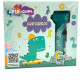 SET ARTE E COLORE CUTEST DINO AEROGRAFO 1 NEBULIZZATORE ELETTRICO+12 PENNARELLI A2 PUNTE 12COLORI 1STENCIL 15X21CM+LIBRO