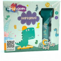SET ARTE E COLORE CUTEST DINO AEROGRAFO 1 NEBULIZZATORE ELETTRICO+12 PENNARELLI A2 PUNTE 12COLORI 1STENCIL 15X21CM+LIBRO