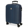 TROLLEY DA VIAGGIO ABS ROLL ROAD INDIA BLU NAVY VALIGIA 4 RUOTE BAGAGLIO A MANO 40X55X20CM 2 CHIUSURE A COMBINAZIONI