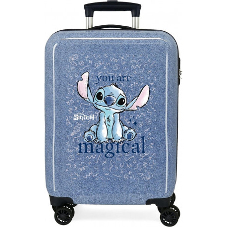 TROLLEY DA VIAGGIO STITCH YOU ARE MAGICAL DISNEY ABS 4RUOTE 38X55X20CM VALIGIA RIGIDA LEGGERA BAGAGLIO A MANO DA CABINA
