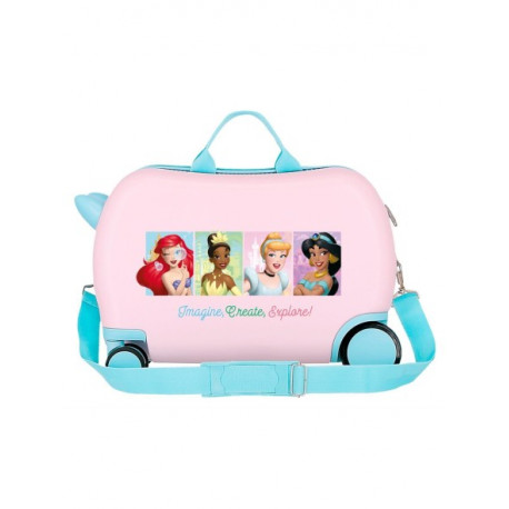 TROLLEY CAVALCABILE 4 RUOTE ABS PRINCIPESSE DISNEY ORIGINAL 45X31X20CM VALIGIA BAGAGLIO A MANO CHIUSURE A COMBINAZIONE