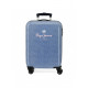 TROLLEY DA VIAGGIO ABS 4 DOPPIE RUOTE LENA DENIM PEPE JEANS LONDON VALIGIA BAGAGLIO A MANO 55X38X20CM