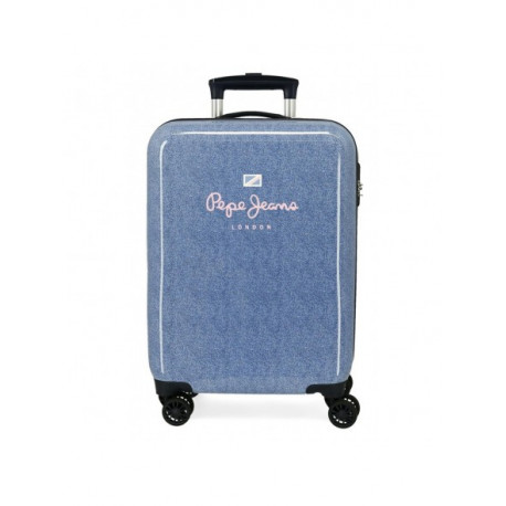TROLLEY DA VIAGGIO ABS 4 DOPPIE RUOTE LENA DENIM PEPE JEANS LONDON VALIGIA BAGAGLIO A MANO 55X38X20CM