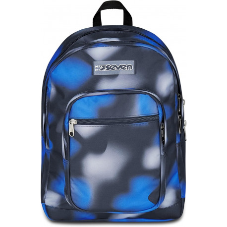 SEVEN ZAINO SCUOLA FREETHINK BLU NERO 34L 33X44X20CM ZAINO DOPPIO SCOMPARTO CON TASCA PER PC E TASCA PER BORRACCIA