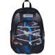 SEVEN ZAINO SCUOLA ERGONOMICO DUAL PLUS NERO BLU DOPPIO SCOMPARTO DA 31L 30X44X24CM CON TASCA BORRACCIA+TASCA ORGANIZER
