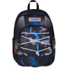 SEVEN ZAINO SCUOLA ERGONOMICO DUAL PLUS NERO BLU DOPPIO SCOMPARTO DA 31L 30X44X24CM CON TASCA BORRACCIA+TASCA ORGANIZER