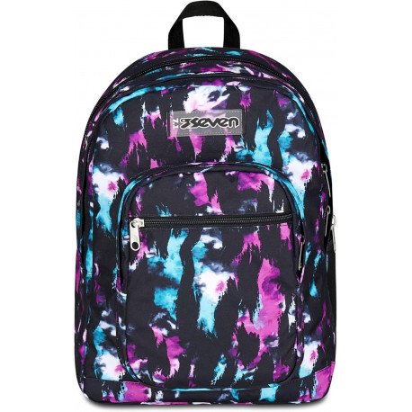 SEVEN ZAINO SCUOLA FREETHINK MULTICOLORE DOPPIO SCOMPARTO CON TASCA PER PC E TASCA PER BORRACCIA 34L 33X44X202CM