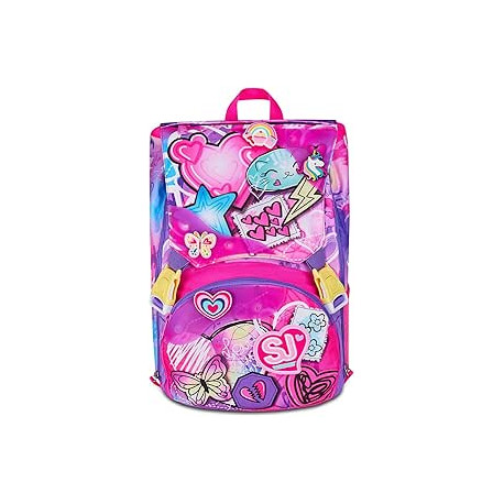 SEVEN SJ GANG STYLE JAM GANG ZAINO SCUOLA ESTENSIBILE BIG FUCSIA CON DIVISORIO INTERNO TASCA CON PATCH RIPOSIZIONABILI