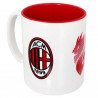 TAZZA MUG COLAZIONE IN CERAMICA CON SCATOLA AC MILAN ROSSA A RIGHE ROSSENERE CON LOGO OFFICIAL PRODUCT GIEMME ITALY
