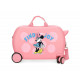 TROLLEY CAVALCABILE 4 RUOTE ABS MINNIE FIND YOUR JOY 48X20X33CM VALIGIA ROSA DA CABINA C/TRACOLLA 2 CHIUSURE A COMBINAZI