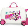 TROLLEY CAVALCABILE 4 RUOTE ABS MINNIE & DAISY PARTY 48X20X33CM VALIGIA BIANCA DA CABINA C/TRACOLLA 2CHIUSURE A COMBINAZ