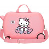 TROLLEY CAVALCABILE ABS HELLO KITTY ORIGINAL 4 RUOTE 2 GIREVOLI 50X38X20CM VALIGIA BAGAGLIO CABINA CHIUSURA A COMBINAZIO