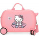 TROLLEY CAVALCABILE ABS HELLO KITTY ORIGINAL 4 RUOTE 2 GIREVOLI 50X38X20CM VALIGIA BAGAGLIO CABINA CHIUSURA A COMBINAZIO
