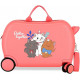 TROLLEY DA VIAGGIO CAVALCABILE 4 RUOTE ABS DISNEY ARISTOCATS CORAL31X45X20CM VALIGIA DA CABINA RIGIDA LEGGERA C/TRACOLLA