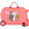 TROLLEY DA VIAGGIO CAVALCABILE 4 RUOTE ABS DISNEY ARISTOCATS CORAL31X45X20CM VALIGIA DA CABINA RIGIDA LEGGERA C/TRACOLLA