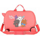 TROLLEY DA VIAGGIO CAVALCABILE 4 RUOTE ABS DISNEY ARISTOCATS CORAL31X45X20CM VALIGIA DA CABINA RIGIDA LEGGERA C/TRACOLLA