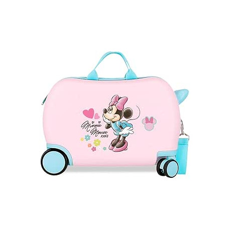 TROLLEY DA VIAGGIO CAVALCABILE 4 RUOTE ABS DISNEY MINNIE IMAGINE 31X45X20CM VALIGIA DA CABINA RIGIDA LEGGERA C/TRACOLLA
