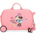 TROLLEY DA VIAGGIO CAVALCABILE 4RUOTE ABS DISNEY MINNIE IMAGIN ROSA 31X45X20CM VALIGIA DA CABINA RIGIDA LEGGERA+TRACOLLA