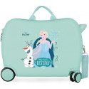 TROLLEY CAVALCABILE ABS 4 RUOTE FROZEN FIND YOUR DESTINY TURCHESE DISNEY 31X45X20CM CON TRACOLLA VALIGIA DA CABINA