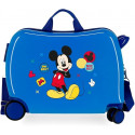 TROLLEY CAVALCABILE ABS 4 RUOTE MICKEY ENJOY THE DAY OH BOY DISNEY 50X38X20CM CON TRACOLLA VALIGIA AZZURRA DA CABINA