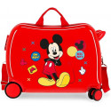 TROLLEY CAVALCABILE4 RUOTE ABS MICKEY ENJOY THE DAY OH BOY DISNEY 50X38X20CM VALIGIA ROSSA DA CABINA 2CHIUS.A COMBINAZI.