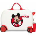 TROLLEY CAVALCABILE4 RUOTE ABS MICKEY RED WITHE DISNEY ORIGINAL 31X45X20CM VALIGIA TOPOLINO BAGAGLIO DA CABINA