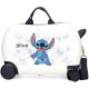 TROLLEY CAVALCABILE 4 RUOTE ABS DISNEY STITCH HAPPY BIANCO 31X45X20CM VALIGIA DA CABINA RIGIDA LEGGERA CON TRACOLLA