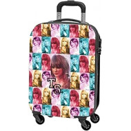 TAYLOR SWIFT CELEBRITY ICONS TROLLEY DA VIAGGIO ABS 4 DOPPIE RUOTE 55X35X20CM VALIGIA BAGAGLIO DA CABINA CHIUSURE A COMB