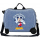 TROLLEY CAVALCABILE ABS 4 RUOTE MICKEY CELESTIAL DREAME DISNEY 50X38X20CM CON TRACOLLA VALIGIA AZZURRO JEANS DA CABINA