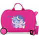 TROLLEY CAVALCABILE 4 RUOTE ABS DISNEY STITCH IN THE MOON FUCSIA31X45X20CM VALIGIA DA CABINA RIGIDA LEGGERA CON TRACOLLA