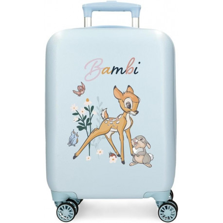 TROLLEY DA VIAGGIO DISNEY BAMBY BEFORE THE BLOOM CELESTE VALIGIA ABS 4RUOTE 33X50X20CM DA CABINA CHIUSURE A COMBINAZIONI